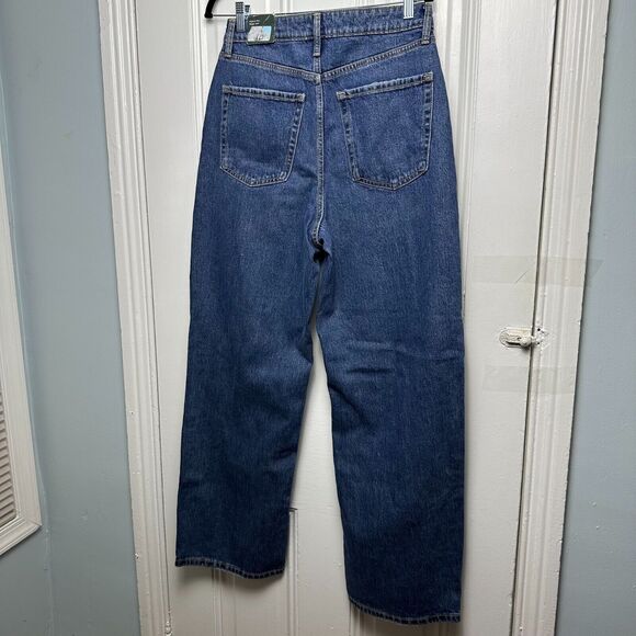 Wild Fable Jeans Womens 8/29 Blue Denim Distressed High Rise Baggy Wide Leg NWT - Picture 6 of 9